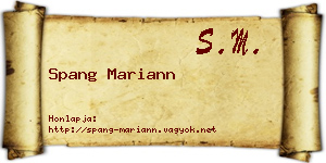 Spang Mariann névjegykártya